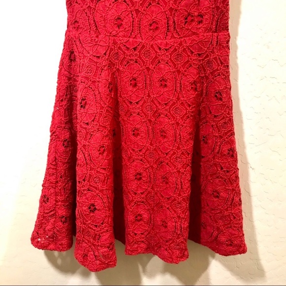 BB Dakota Women’s Size 2 Coral Lace Mini Skater Dress - Picture 4 of 6